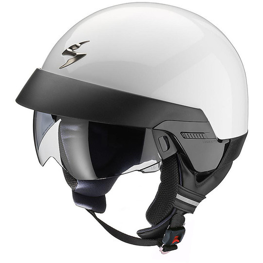 Jet Moto Helm Scorpion Exo-100 Fest Weiß