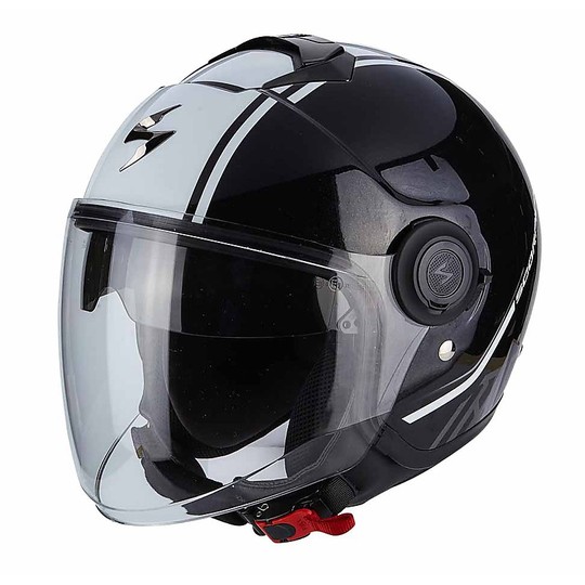 Jet Moto Helm Scorpion Exo-City Avenue Schwarz Weiß