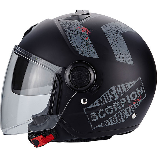 Jet Moto Helm Scorpion Exo-City Heritage Matt Schwarz Grau
