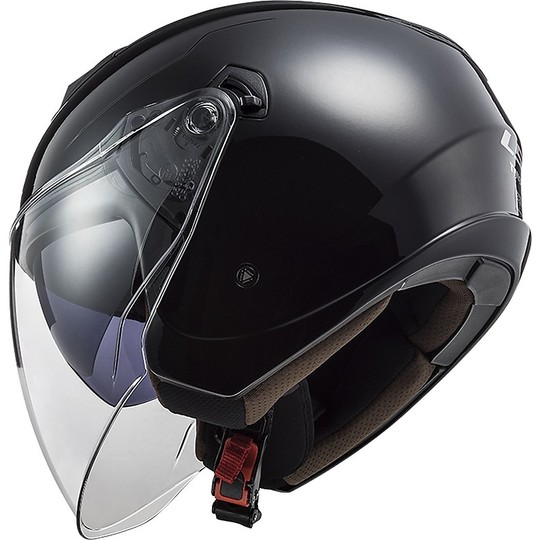 Jet Moto Helmet Ls2 Double Visor Ls2 OF573 TWISTER 2 Solid Black