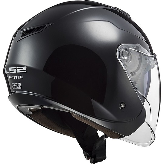 Jet Moto Helmet Ls2 Double Visor Ls2 OF573 TWISTER 2 Solid Black