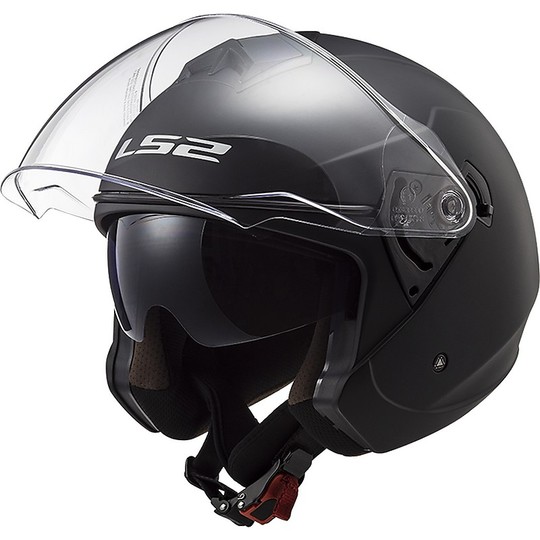Jet Moto Helmet Ls2 Double Visor Ls2 OF573 TWISTER 2 Solid Matt Black