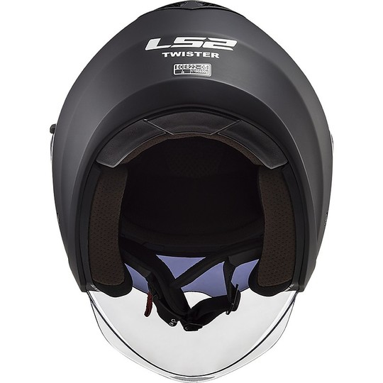 Jet Moto Helmet Ls2 Double Visor Ls2 OF573 TWISTER 2 Solid Matt Black