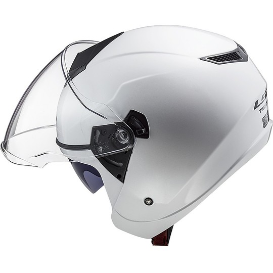 Jet Moto Helmet Ls2 Double Visor Ls2 OF573 TWISTER 2 Solid White