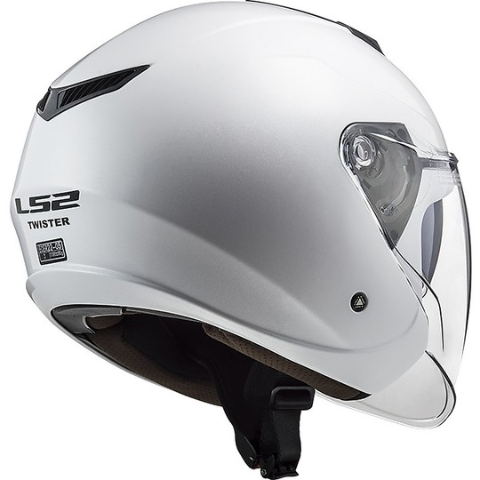 Jet Moto Helmet Ls2 Double Visor Ls2 OF573 TWISTER 2 Solid White