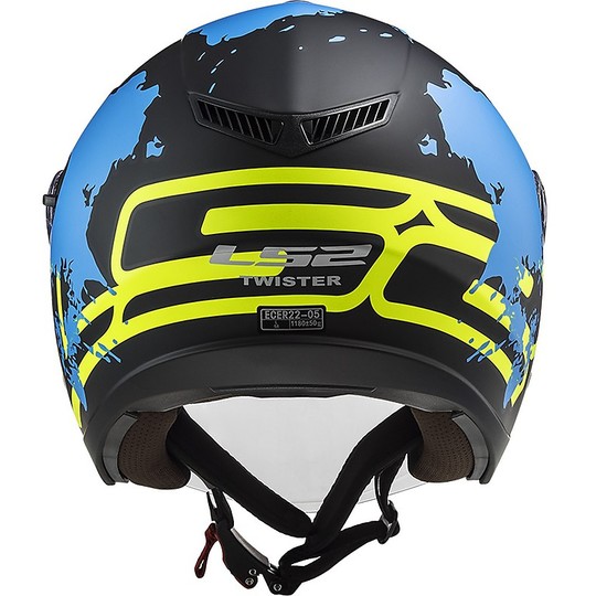 Jet Moto Helmet Ls2 Double Visor Ls2 OF573 TWISTER 2 Xover Black Matt Blue