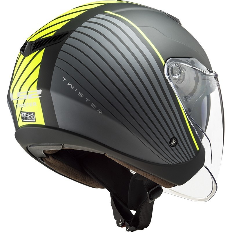 Jet Moto Helmet Ls2 OF573 TWISTER 2 Luna black Matt Titanium
