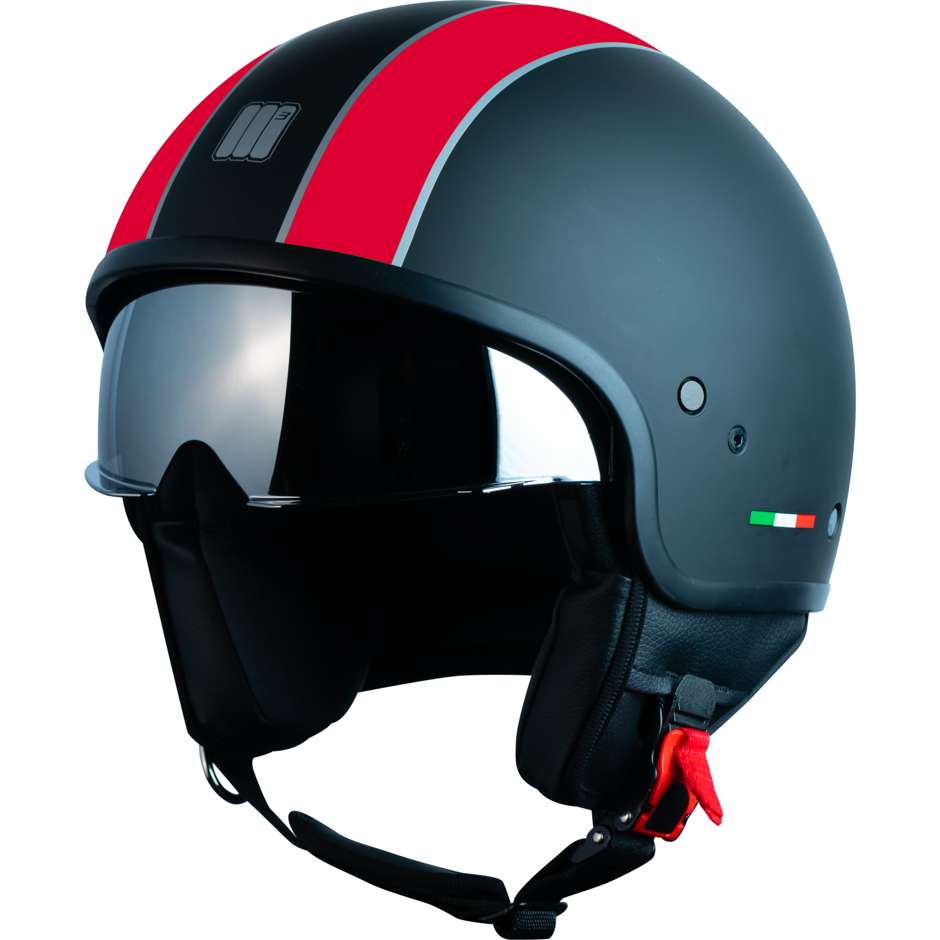 Jet Motocubo Spider motorcycle helmet Matt Black Red