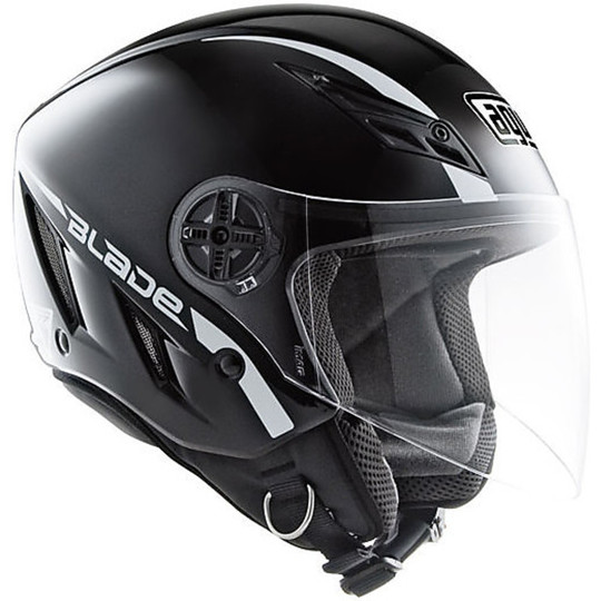 Jet Motorcycle Helmet AGV Blade Mono Black Gloss
