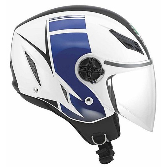 Jet Motorcycle Helmet AGV Blade Multi FX White-Blue