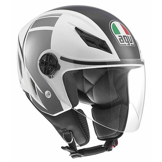 Jet Motorcycle Helmet AGV Blade Multi FX White-Gunmetal
