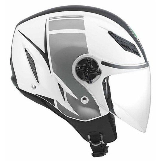 Jet Motorcycle Helmet AGV Blade Multi FX White-Gunmetal