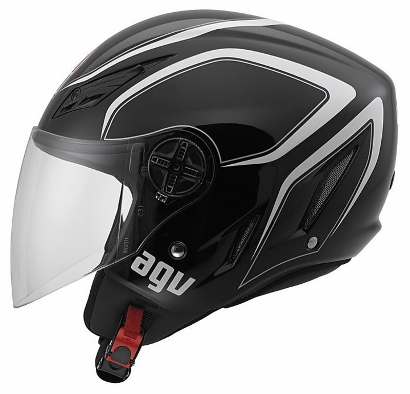 Jet Motorcycle Helmet AGV Blade Multi Tab Black Grey For Sale Online ...