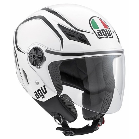 Jet Motorcycle Helmet AGV Blade Multi Tab White Black