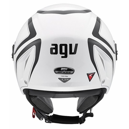Jet Motorcycle Helmet AGV Blade Multi Tab White Black