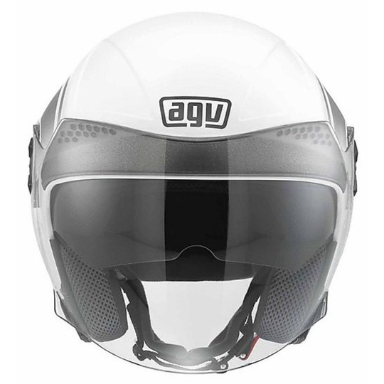 Jet Motorcycle Helmet Agv New Cityligth Multi World White-Gumetal