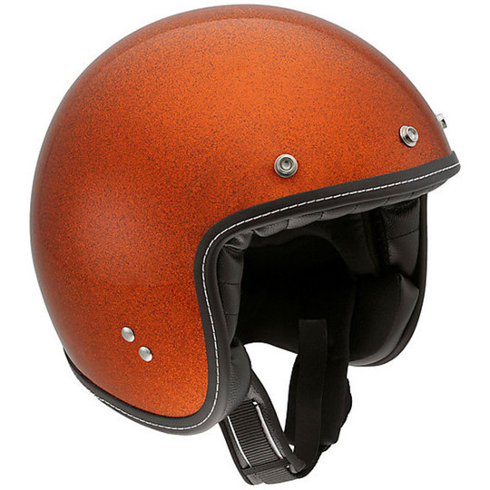 Jet Motorcycle Helmet AGV RP60 Orange Metal Flake Fiber Mono
