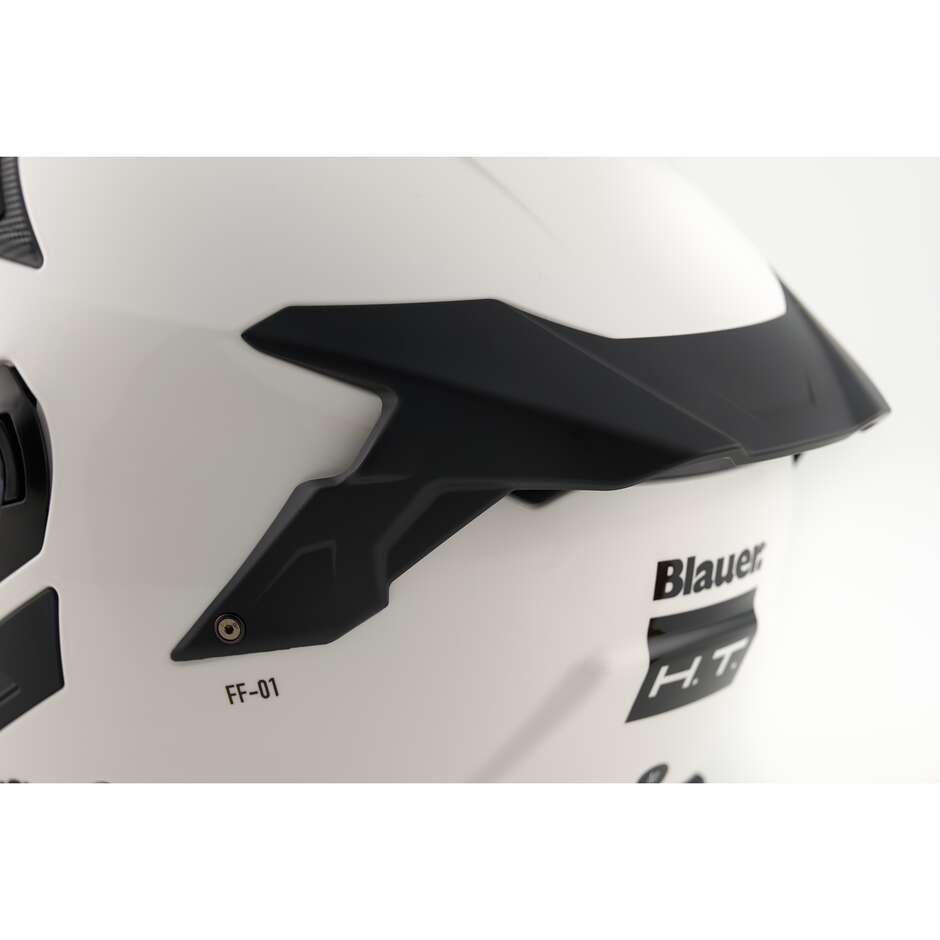 Jet Motorcycle Helmet Blauer JJ01 Double Visor Mono White