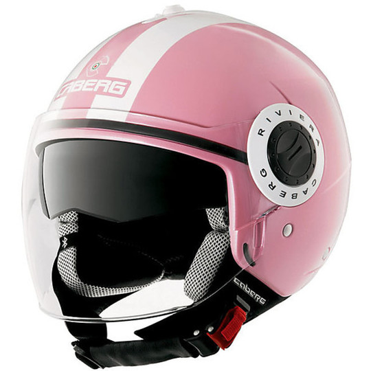 Jet Motorcycle Helmet Caberg Riviera V2 + Model Double Face Pink Legend