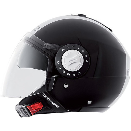 Jet Motorcycle Helmet Caberg Riviera V2 + Model Double Visor Legend Black-White