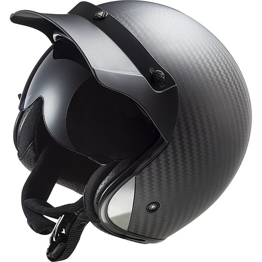 Jet Motorcycle Helmet Custom Custom Ls2 OF601 BOB C Solid Carbon Matt