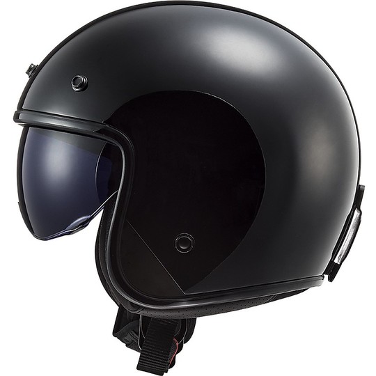 Jet Motorcycle Helmet Custom Custom Ls2 OF601 BOB Solid Black