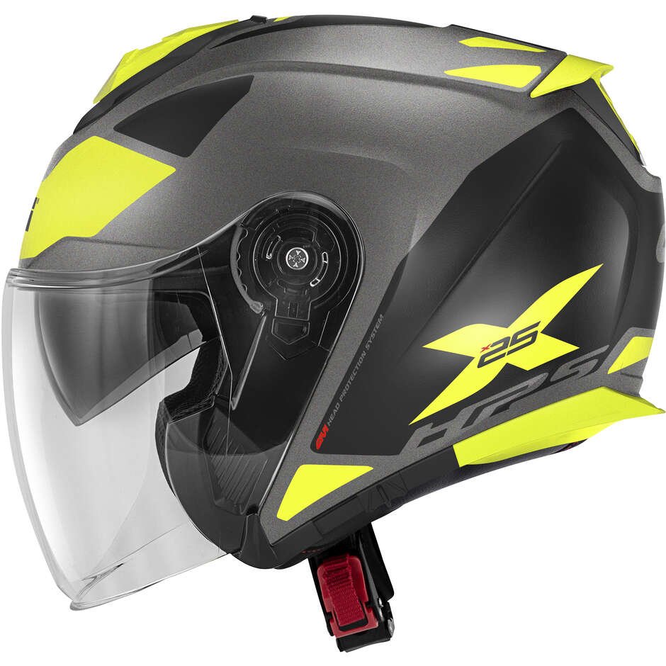 Jet motorcycle helmet Givi X.25 TARGET Titanium Black Yellow