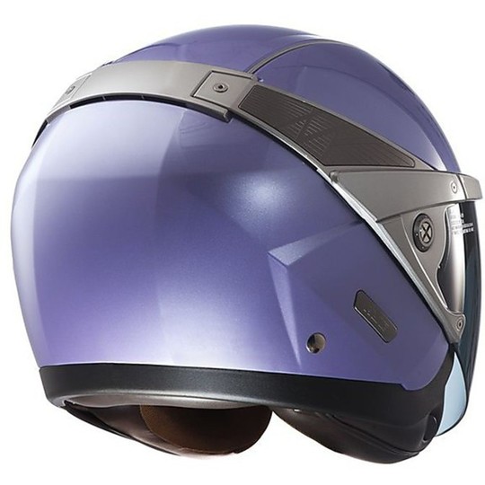 Jet Motorcycle Helmet HJC ARTY Double Visor Violet