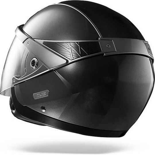 Jet Motorcycle Helmet HJC ARTY Dual Visor Gloss Black