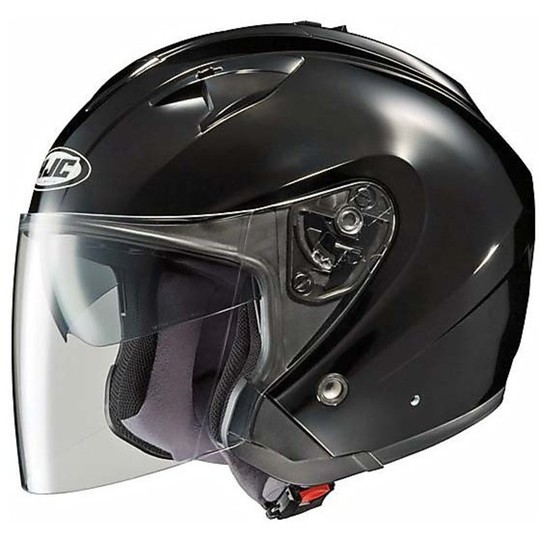Jet Motorcycle Helmet HJC IS33 Dual Visor Gloss Black