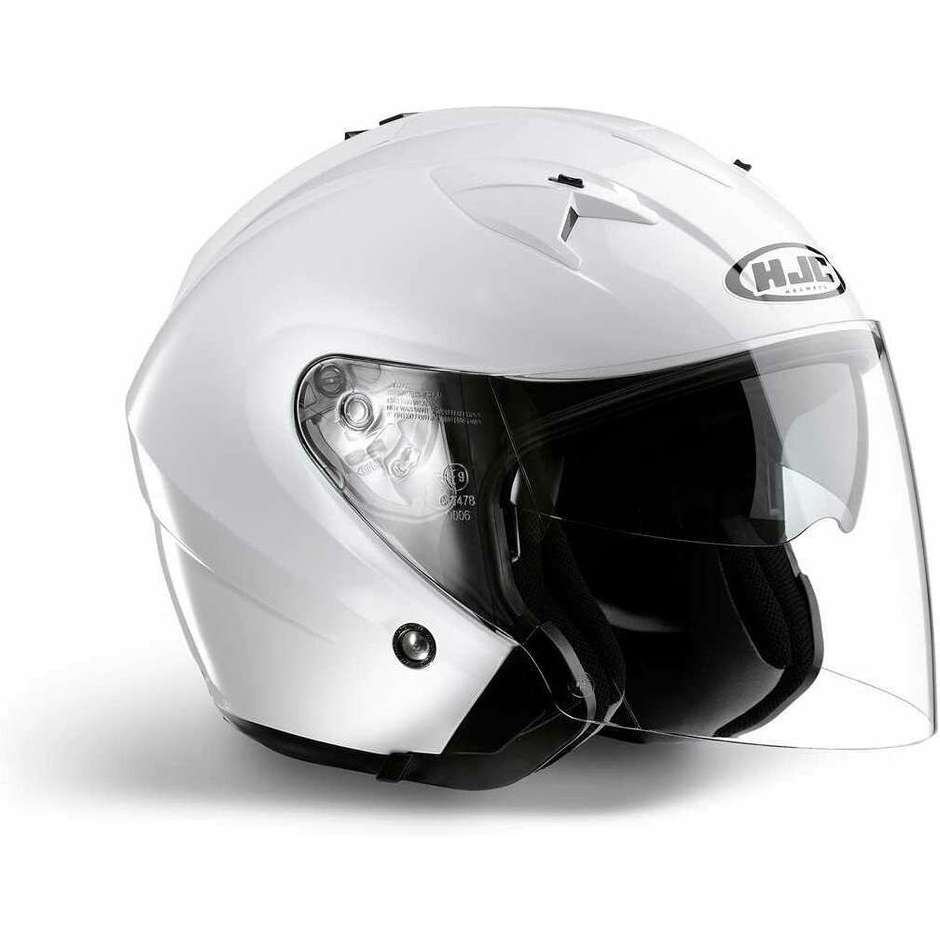 Jet Motorcycle Helmet HJC IS33 Dual Visor Gloss White