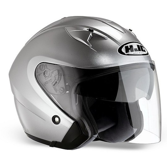 Jet Motorcycle Helmet HJC IS33 Dual Visor Silver
