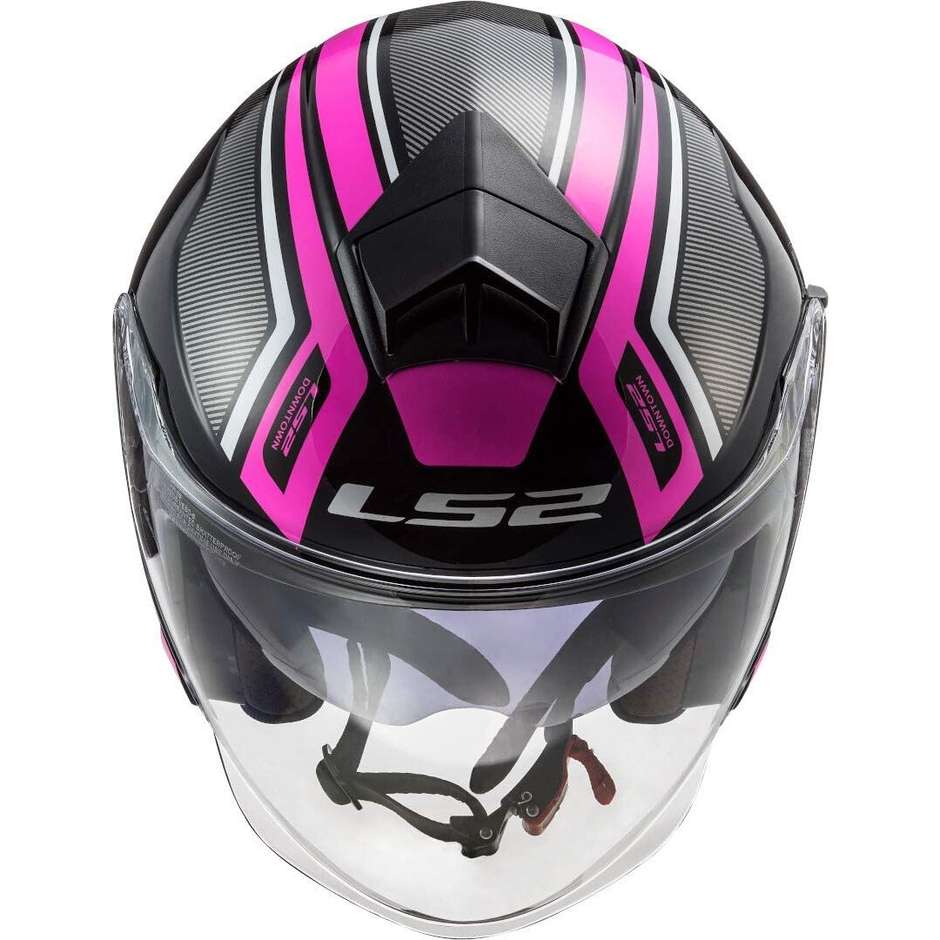 Jet Motorcycle Helmet Ls2 Double Visor Ls2 OF573 TWISTER 2 Flix Black Pink
