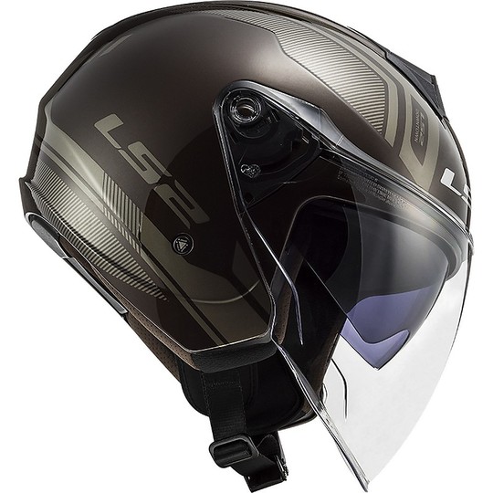 Jet Motorcycle Helmet Ls2 Double Visor Ls2 OF573 TWISTER 2 Flix Wood