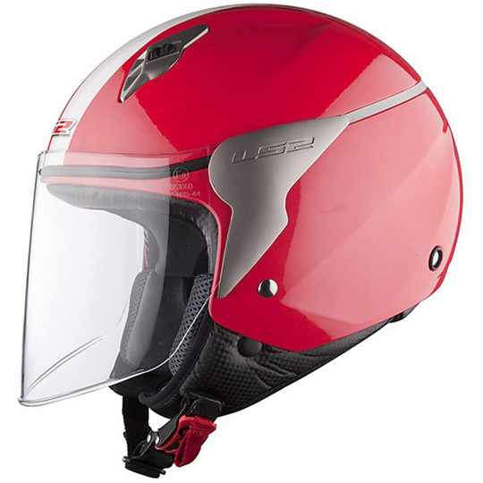 Jet Motorcycle Helmet LS2 OF559 Red Blink