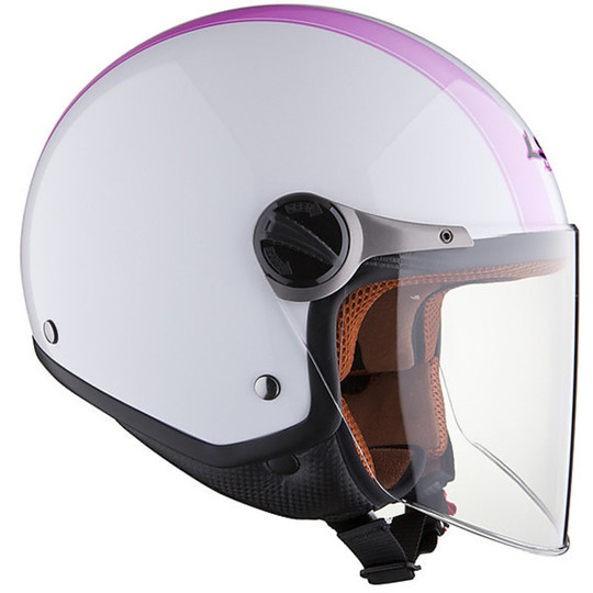 Jet motorcycle helmet LS2 OF560 Elite White-Pink