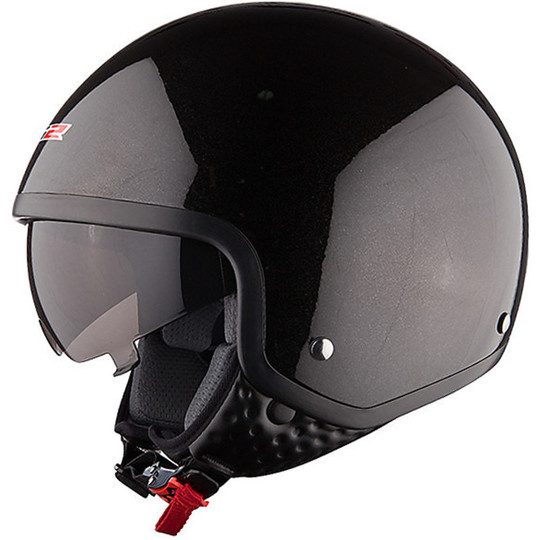 Jet motorcycle helmet LS2 OF561 visor Integrated Wawe Gloss Black