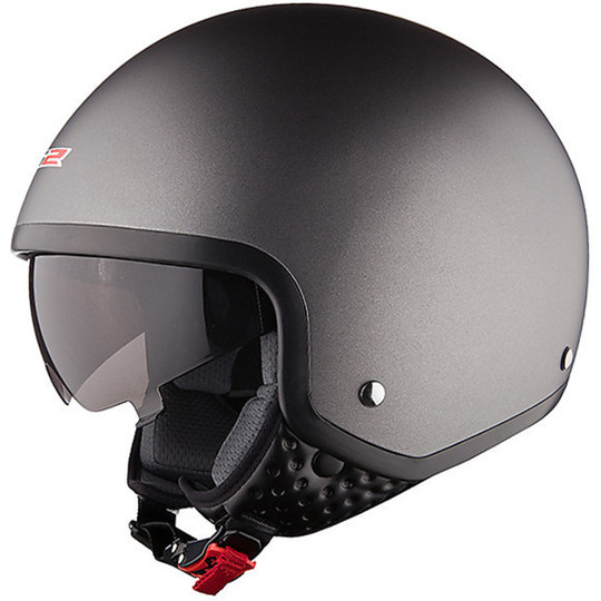 Jet motorcycle helmet LS2 OF561 visor Integrated Wawe Matte Titanium