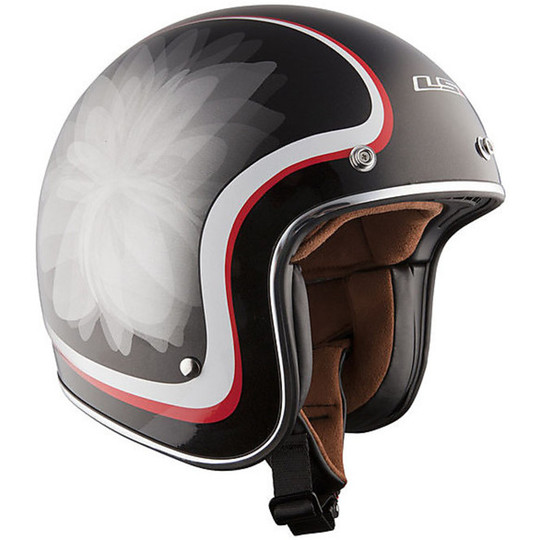 Jet motorcycle helmet LS2 OF583 Black Glow in Fira