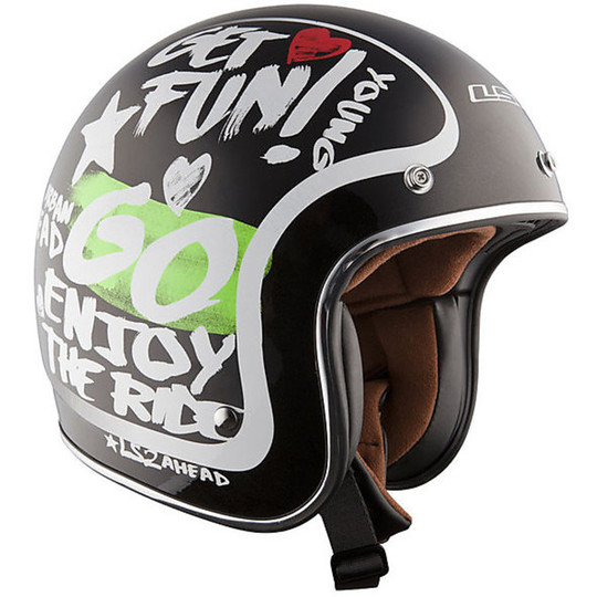 Jet motorcycle helmet LS2 OF583 In Fira Enjoy Black