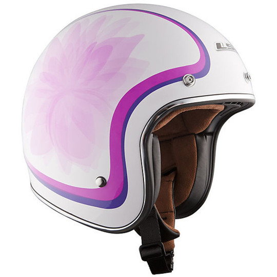 Jet motorcycle helmet LS2 OF583 In Fira Glow White