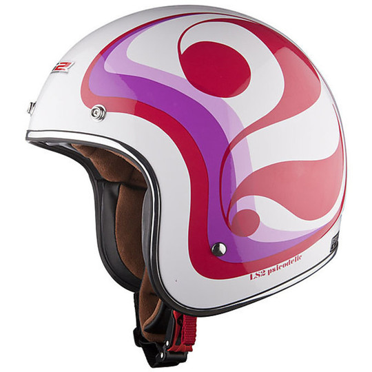 Jet motorcycle helmet LS2 OF583 In Fira Psicoedelic White