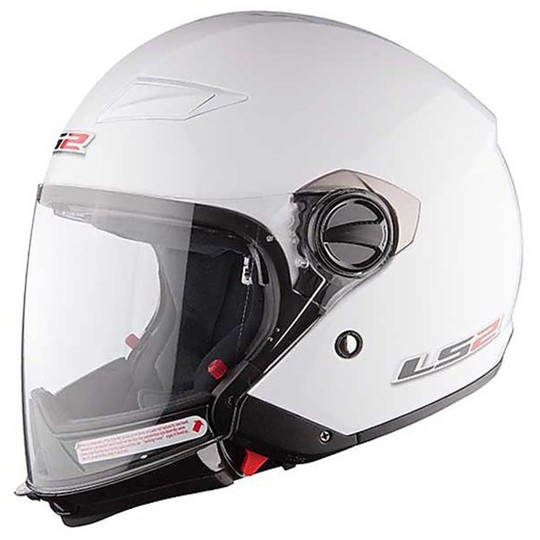 Jet motorcycle helmet LS2 Scape OF569.1 detachable chin Glossy White