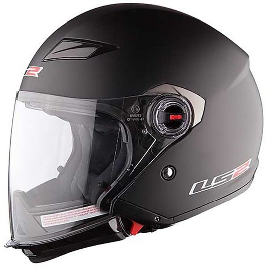 Jet motorcycle helmet LS2 Scape OF569.1 removable chin guard Matt Black