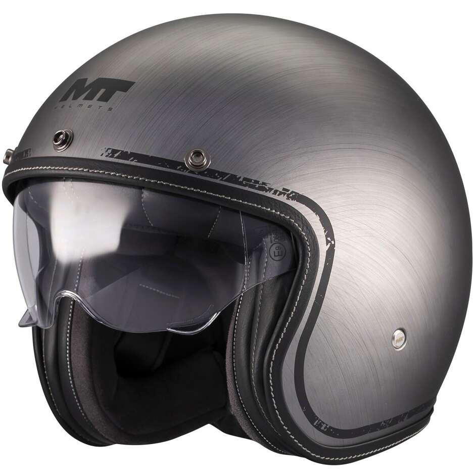 Jet Motorcycle Helmet Mt Helmets LE MANS 2 SV S BRUSHED A2 Matt Grey
