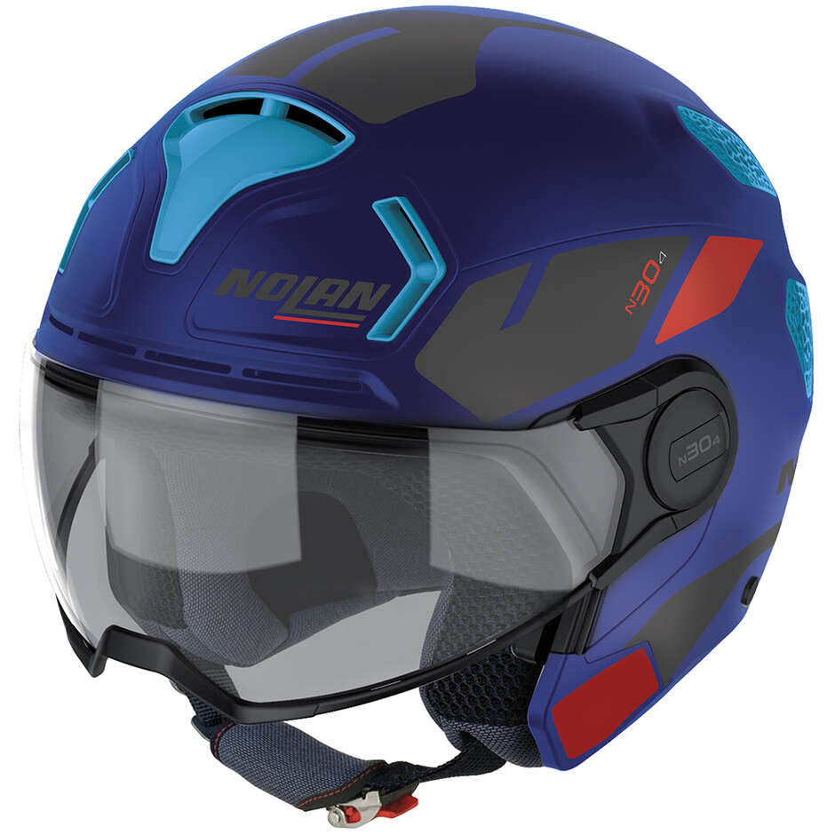 Jet Motorcycle Helmet Nolan N30-4 T BLAZER 031 Cayman Matt Blue