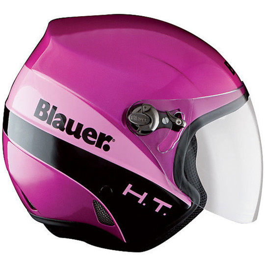 Jet Motorcycle Helmet With Visor Blauer Boston Fiber Long Fuchsia