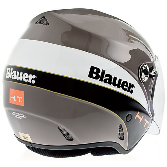 Jet Motorcycle Helmet With Visor Blauer Boston Fiber Long Grey