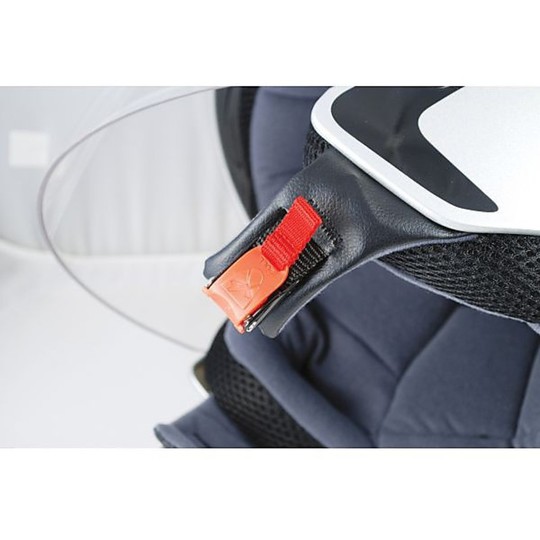 Jet Motorrad Helm mit Visier Lange EurHope Top Line Belüftete Farbe Silber