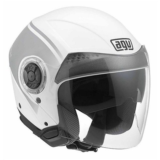 Jet Motorradhelm Agv New Cityligth Multi World White-Gumetal